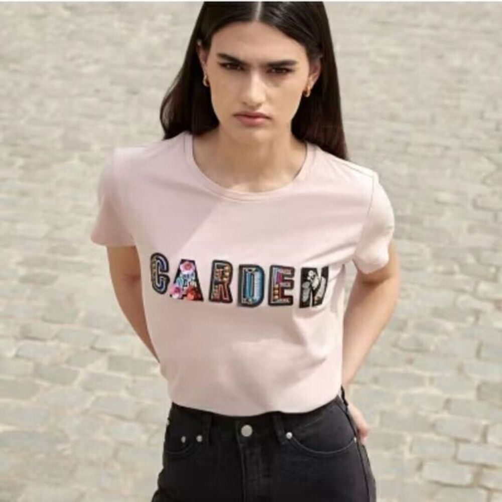 Basement‎ Women's T-shirt Pink Size XS Organic Cotton New